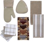 T-Fal Fiber Reactive Print Kitchen Towels: Highly Absorbent, Super Soft - 100% Cotton, 16"x28" Dish Towels for Cleaning & Drying Dishes, Pans, Glassware, or Countertops, 2-Pack, Coffee - Image 4