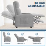 Garvee Recliner Chair for Adults, Lazy Reclining Chair Ergonomic Adjustable Single Sofa Enhanced with Side Pocket, Tall Back, Wide Arms & Padded Seat, Home Theater Seating for Living Room - Image 6