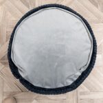 Ottoman Foot Rest Stuffed Round Boho Comfortable Floor Poof Seating Armchair Foot Stool Floor Cushion Bean Bag Pouf Ottoman 18x18x14 Inch Navy Blue - Image 10