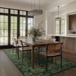 Vintage Dark Green Area Rugs 5x7 for Living Room, Tranditional Distressed Medallion Printed Low Pile Thin Rugs for Bedroom, Non Slip Washable Carpet Rugs for Dining Room/Kitchen/Home Office - Image 4