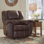 Signature Design by Ashley McGann Modern Faux Leather Manual Pull Rocker Recliner, Brown - Image 3