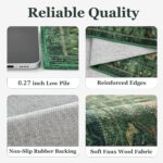 Vintage Dark Green Area Rugs 5x7 for Living Room, Tranditional Distressed Medallion Printed Low Pile Thin Rugs for Bedroom, Non Slip Washable Carpet Rugs for Dining Room/Kitchen/Home Office - Image 6