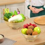 Gold Strainer for Kitchen, 3QT, Stainless Steel Colander with Handle for Fruits Vegetables Cooking Food, Dishwasher Safe - Image 7