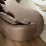 KEIKI 129" Curved Oversized Modular Leathaire Sectional Sofa with Right Chaise, 4 Pillows, 3 Back Cushion, Modern Style Comfy 5-Seater Couch, Easy Assembly, for Office, Apartment, Living Room, Brown - Image 7