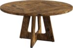 GarveeHome 47-Inch Round Large Dining Table, Wooden Kitchen Table Set for 4 to 6, Farmhouse Dinner Table with Wooden Top and Legs for Home Dining Room or Living Room - Rustic Brown(Only Table) - Image 9