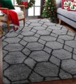 ONASAR Area Rugs for Bedroom Living Room, Fluffy 4x6 Grey and Black Bedside Rug for Nursery Kids Teen Dorm, Soft Shaggy Geometric Plush Fuzzy Indoor Floor Carpet for Home Decor Aesthetic - Image 9