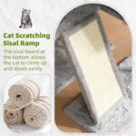 Gitelsnour Cat Tree for Indoor Cats, Cat Tower with Scratching Post for Small Cats and Kittens, Cat House with Removable Top Platform and Fluffy Balls, Hanging Cat Basket, Light Gray GCT006SW - Image 6