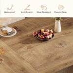 Tribesigns 55-Inch Dining Table for 4-6 People, Rectangular Farmhouse Kitchen Dinner Table with Double Pedestal, Wood Dining Room Furniture for Home, Dining Room, Small Space - Image 10