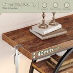 Huuger Modern Console Table, 41.3 Inch Sofa Table with Artistic Curved Metal Frame, Narrow Entryway Table for Hallway, Living Room, Behind Couch, Rustic Brown - Image 6