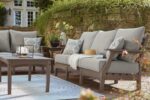 Signature Design by Ashley Visola Outdoor Patio Sofa with All-Weather Cushion and 2 Throw Pillows, Cleanable Performance Fabric, 19.88" Seat Height, Gray - Image 11