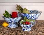 Golden Rabbit Enamelware Large Colander, 5 quart, Ocean | Carbon Steel Core with Porcelain Enamel Finish, Stainless Steel Rim & Handles, Ideal Food Strainer for Fruits & Vegetables - Image 4