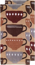 T-Fal Fiber Reactive Print Kitchen Towels: Highly Absorbent, Super Soft - 100% Cotton, 16"x28" Dish Towels for Cleaning & Drying Dishes, Pans, Glassware, or Countertops, 2-Pack, Coffee - Image 2