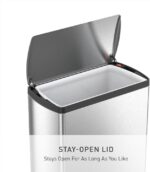 simplehuman 50 Liter / 13.0 Gallon Rectangular Kitchen Step Trash Can, Brushed Stainless Steel - Image 7