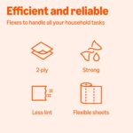 Amazon Basics 2-Ply Flex-Sheets Paper Towels, 2-Pack, 150 Sheets per Roll, 2 Basics Rolls = 6 Regular Rolls, for Everyday Use, Spills and Messes - Image 6