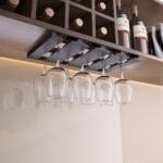 Wine Glass Holder Under Shelf or Cabinet, Stainless Steel 16.5 Inch Stemware Rack, Glassware Drying Hanger, Metal Hanging Organizer for Bar Restaurant, Matte Black, 4 Row - Image 3