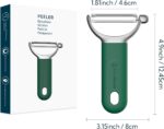 KITCHENDAO Swivel Vegetable Potato Peeler for Kitchen, Japanese Stainless Steel Sharp Blade, Heavy Duty Die-cast Construction Y Peeler, Built-in Eye Remover, Soft-touch Handle, Dishwasher Safe, Green - Image 8
