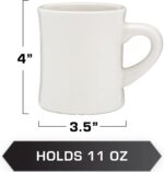 COLETTI Diner Coffee Mugs — Restaurant Coffee Mugs, Retro Coffee Mug – Sturdy & Heavy Diner Mug – Nostalgia in Every Sip [Cream, 11 oz, Set of 6] - Image 7