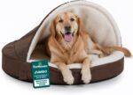 Furhaven 44" Round Orthopedic Dog Bed for Large Dogs w/ Removable Washable Cover, For Dogs Up to 80 lbs - Sherpa & Suede Snuggery - Espresso, 44-inch - Image 2