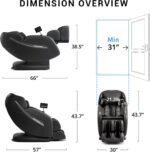 MYNTA Massage Chair Full Body, Zero Gravity SL Track Heavy Duty Massage Recliner Chair with Heat, 12 Auto Modes for Home, M1612 Charcoal - Image 4