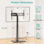 WALI Floor TV Stand with Power Outlet, Tall TV Stand Mount for 32-75 inch TV up to 110 lbs, Swivel and Height Adjustable TV Stands with Wood Base for Bedroom, Living Room(TVDVD-7P), Black - Image 8