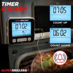 Alpha Grillers Meat Thermometer Digital - Kitchen Oven Thermometer for Cooking Food, Grilling, BBQ Smoker - 7 Preset Temperature Alerts, Timer, Alarm, & Stainless Steel Temperature Probe - Image 6