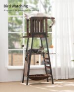 FourFurPets Modern Cat Tree, 58-Inch Cat Tower for Large Cats, Maine Coon Cat Tree with Scratching Board, Large Perch, Hammock and Removable Pads, Rustic Brown - Image 5