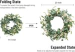 Pinkpum 20'' Eucalyptus Wreath for Front Door, Porch, Window - Green Decor for Home, Farmhouse - Spring, Summer, Fall, All Seasons - Image 8