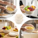 3 Pack Collapsible Colander with Strainer Bowl Set, 11 & 13 In BPA-Free Silicone Colanders for Kitchen, Heat-Resistant Strainer Dishwasher Safe Baskets for Vegetable Fruits(White) - Image 7