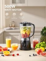 Reemix Blender, 50oz Countertop Blender - 2 Adjustable Speeds + Pulse, Dual Safety Locks, Dishwasher-Safe Pitcher for Smoothies, Crushing Ice & Family Meals - Image 4