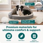 Furhaven 44" Round Orthopedic Dog Bed for Large Dogs w/ Removable Washable Cover, For Dogs Up to 80 lbs - Sherpa & Suede Snuggery - Espresso, 44-inch - Image 6