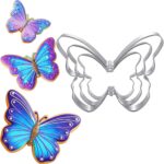 3 Pcs Butterfly Cookie Cutter Set, Stainless Steel Butterflies Shaped Baking Molds, Sandwich Cutter, Butterfly Fondant Biscuit Cutters for Biscuit, DIY Cake Craft, Pastry Decoration (3 Sizes) - Image 2