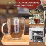 YUNCANG Double Wall Coffee Mugs, (4-Pcak) 16 Ounces-Clear Glass Cups with Handle,lnsulated,Cappuccino,Tea,Latte Cups,Beverage Glasses Heat Resistant - Image 6