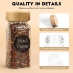 24Pcs Spice Jars with Label, 4oz Empty Square Seasoning Containers, Spice Jars with Shaker Lids, Small Spice Bottles for Salt, Herbs, Sugar, Pepper, Seasoning Jars for Spice Rack, Cabinet, or Drawer - Image 4