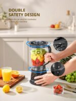 Reemix Blender, 50oz Countertop Blender - 2 Adjustable Speeds + Pulse, Dual Safety Locks, Dishwasher-Safe Pitcher for Smoothies, Crushing Ice & Family Meals - Image 6