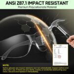 TICONN Clear Safety Glasses for Men and Women, Safety Goggles with Scratch Impact Resistant Meets ANSI Z87.1 Standard - Image 4