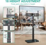 WALI Floor TV Stand with Power Outlet, Tall TV Stand Mount for 32-75 inch TV up to 110 lbs, Swivel and Height Adjustable TV Stands with Wood Base for Bedroom, Living Room(TVDVD-7P), Black - Image 4