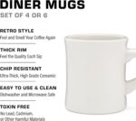 COLETTI Diner Coffee Mugs — Restaurant Coffee Mugs, Retro Coffee Mug – Sturdy & Heavy Diner Mug – Nostalgia in Every Sip [Cream, 11 oz, Set of 6] - Image 4