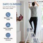 DUMOS Step Ladder, 3 Sturdy Step Stool with Anti-Slip Pedal & Comfortable Handrail, Portable Heavy Duty Step Stool for Kitchen, Garage & Outdoor Use, 800lbs, Grey - Image 7