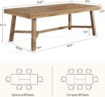 Tribesigns 70.9-Inch Dining Table for 6-8, Large Farmhouse Kitchen Table with Reinforced Metal Legs for Kitchen & Dining & Living Room, Natural - Image 3