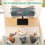 WALI Floor TV Stand with Power Outlet, Tall TV Stand Mount for 32-75 inch TV up to 110 lbs, Swivel and Height Adjustable TV Stands with Wood Base for Bedroom, Living Room(TVDVD-7P), Black - Image 5