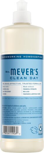 MRS. MEYER'S CLEAN DAY Liquid Dish Soap, Rain Water Scent, 16 Fl Oz Bottle - 3 Pack - Image 3