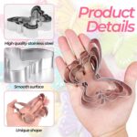 3 Pcs Butterfly Cookie Cutter Set, Stainless Steel Butterflies Shaped Baking Molds, Sandwich Cutter, Butterfly Fondant Biscuit Cutters for Biscuit, DIY Cake Craft, Pastry Decoration (3 Sizes) - Image 4