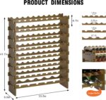 WISUCART Wine Rack Freestanding Floor Bamboo Stackable Wine Storage Racks Wall Mounted, Modular Wine Bottle Stand Holder Display Shelf for Cabinet, Kitchen, Bar (Walnut) - Image 7
