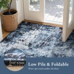 Rugflix 8x10 Area Rugs for Living Room, Washable Large Rug Stain-Resistant Low Pile, Modern Dark Carpet for Dining Room Home Office Kid Room Nursery Bedroom, Navy Blue/Black - Image 6