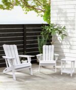 Adirondack Square Outdoor Side Table,2-Tier Storage Patio Side Table, HDPE End Tables for Backyard Pool Porch Garden Lawn - Image 3