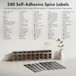 EDELHAUS Glass Spice Jars with Label and Black Lids (24 x 4oz) Spice Containers with 240 Labels, Shaker Inserts, Steel Funnel, Empty Square Seasoning Organizer for Spice Rack, Cabinet, Drawer - Image 7