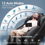 MYNTA Massage Chair Full Body, Zero Gravity SL Track Heavy Duty Massage Recliner Chair with Heat, 12 Auto Modes for Home, M1612 Charcoal - Image 10