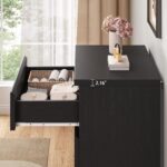 Jocoevol 4 Drawer Dresser for Bedroom, Black Dresser Chest of Drawers - Large Wood Dressers TV Stand with Deep Drawers Dressers for Living Room, Hallway, Entryway - Black - Image 9