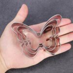 3 Pcs Butterfly Cookie Cutter Set, Stainless Steel Butterflies Shaped Baking Molds, Sandwich Cutter, Butterfly Fondant Biscuit Cutters for Biscuit, DIY Cake Craft, Pastry Decoration (3 Sizes) - Image 5