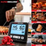 Alpha Grillers Meat Thermometer Digital - Kitchen Oven Thermometer for Cooking Food, Grilling, BBQ Smoker - 7 Preset Temperature Alerts, Timer, Alarm, & Stainless Steel Temperature Probe - Image 8